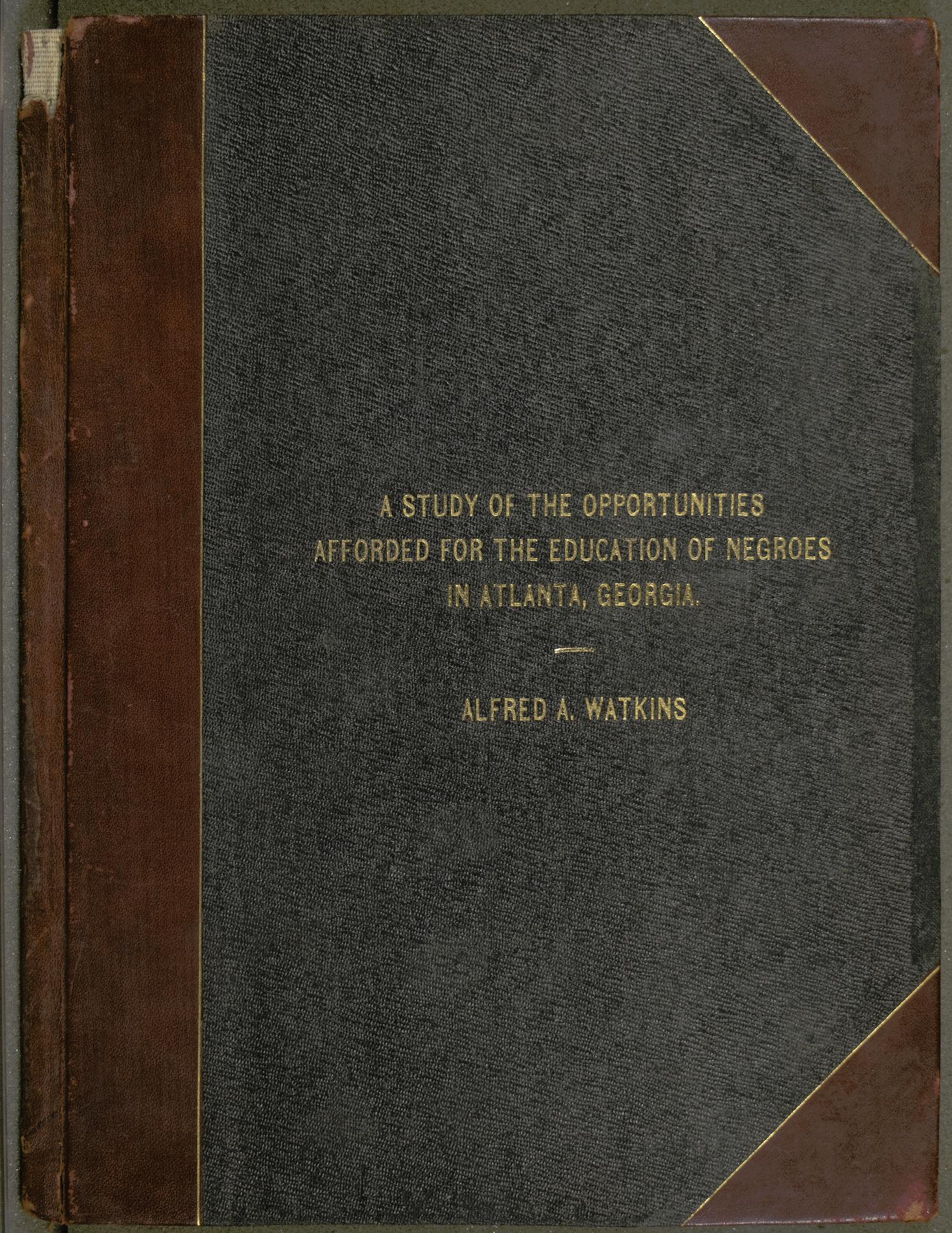 Summary: A thesis written in partial fulfillment of the requirements for the degree of Bachelor of Divinity at the Candler School of Theology on the educational opportunities for African American children in Atlanta, Georgia, including an assessment of curriculum, teaching staff, and school buildings.