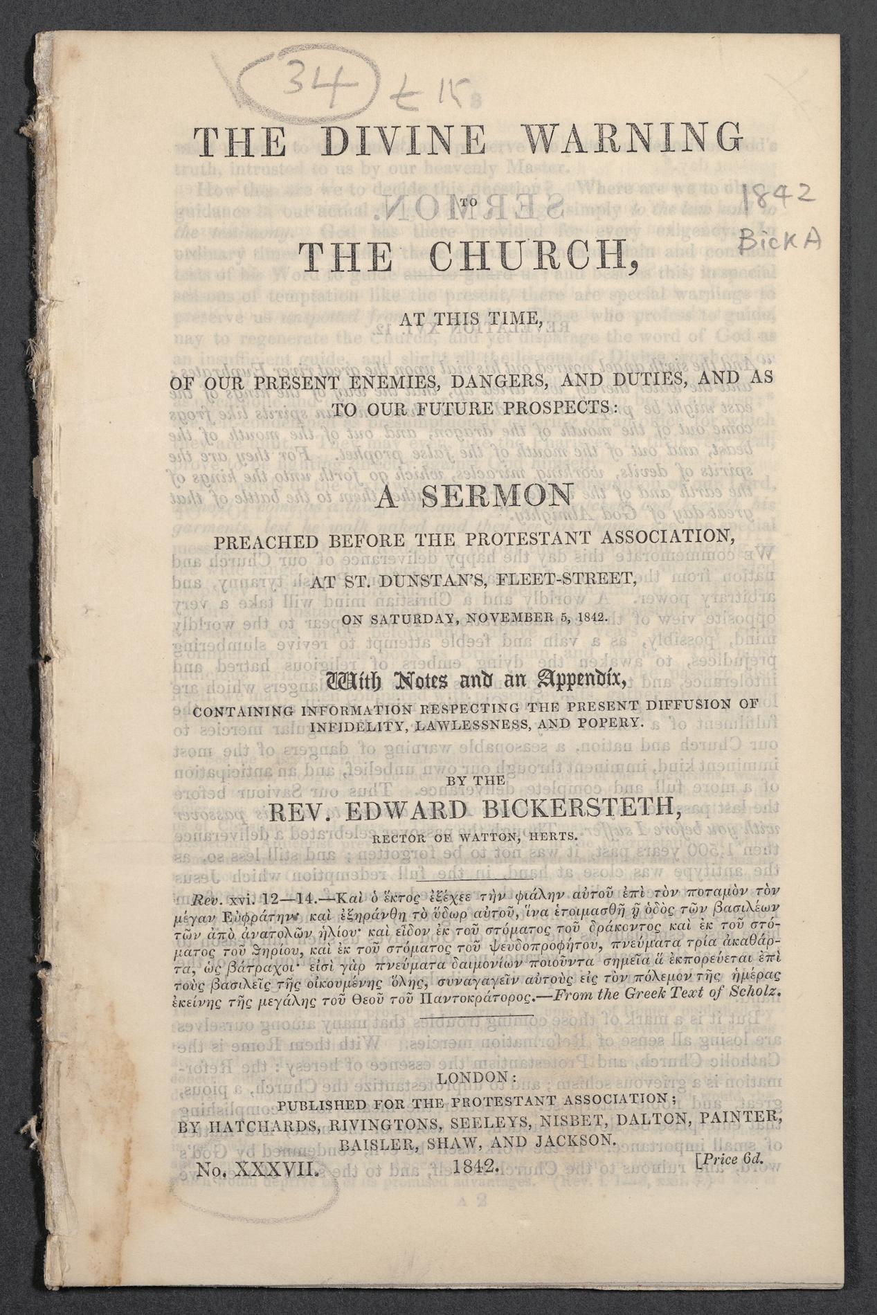 Summary: Text on Revelation XVI, 12.