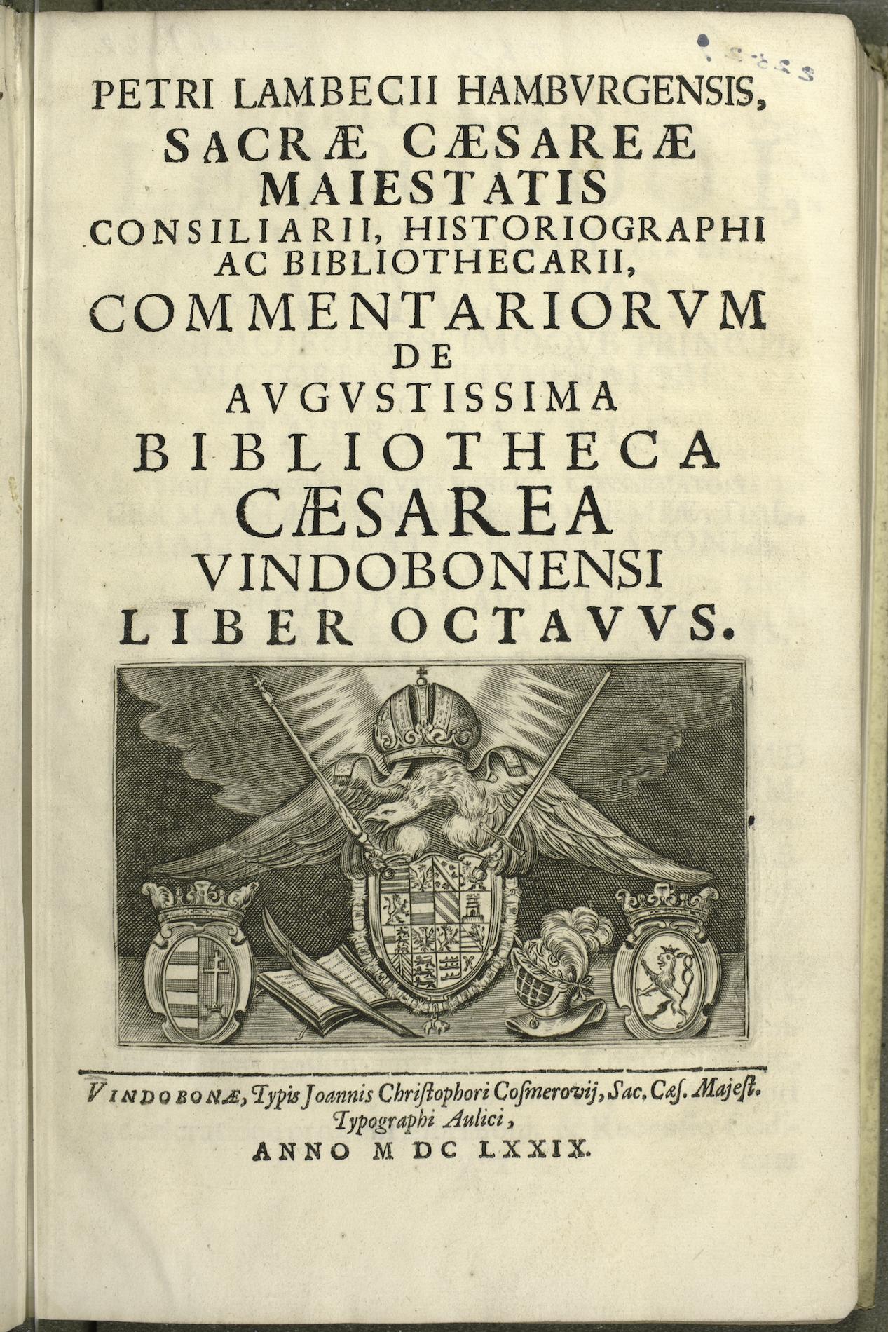Summary: A printed catalog of the Hofbibliothek in Vienna, Austria.