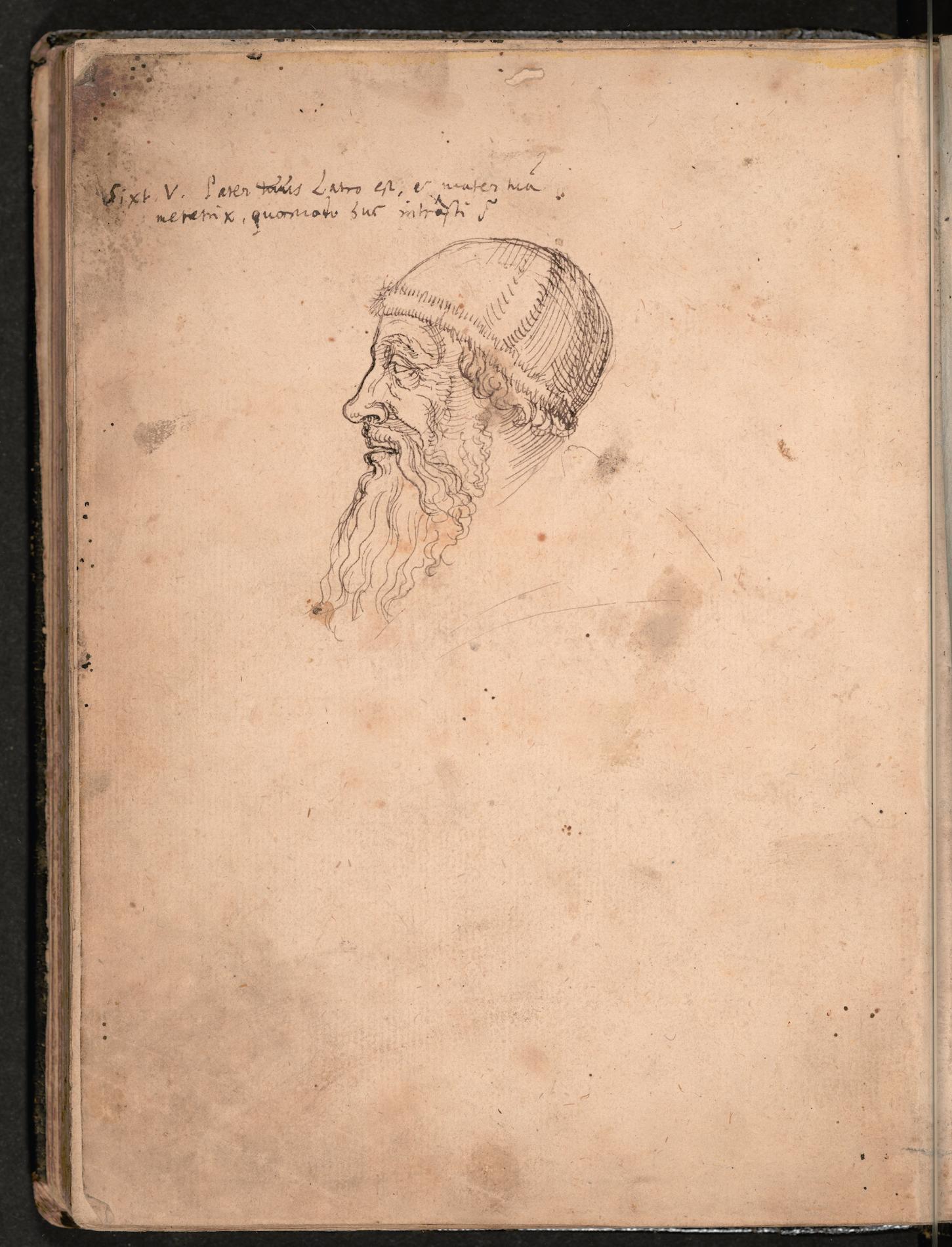 Sketch of Pope Sixtus V (pope 1585-1590)