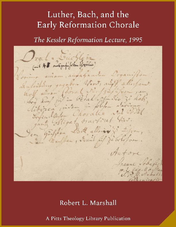 The digital edition of a lecture on the relationship between Luther, Bach, and early Reformation chorale music, delivered at the eighth annual fall concert celebrating the Richard C. Kessler Reformation Collection in the Pitts Theology Library at the Candler School of Theology, Emory University on October 17, 1995.