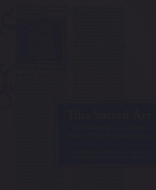 A catalog designed to accompany the &quot;This Sacred Art&quot; exhibition.