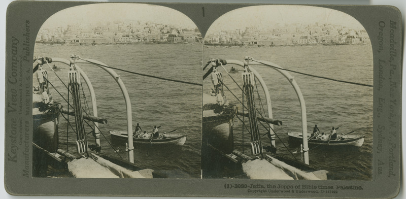 View of Jaffa (Joppa, in the Bible) from a boat in the Mediterranean.