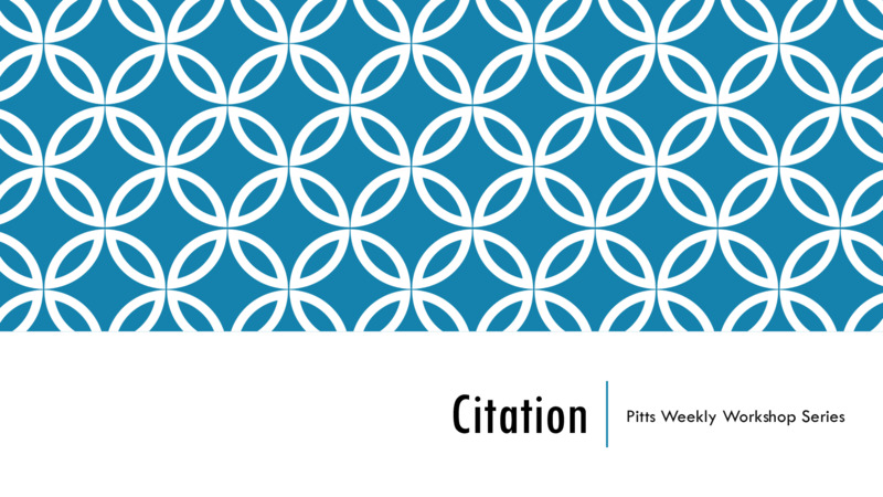 These slides give an overview of citation practices, their importance, and an activity to practice different aspects of citation.