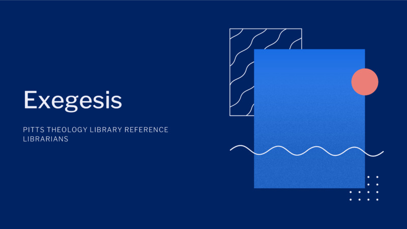 This slideshow guides students through the process of exegesis, including engaging with primary, secondary, and tertiary resources.