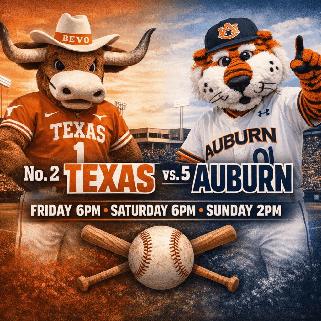 No. 2 Texas Baseball at No. 5 Auburn – Weekend Preview