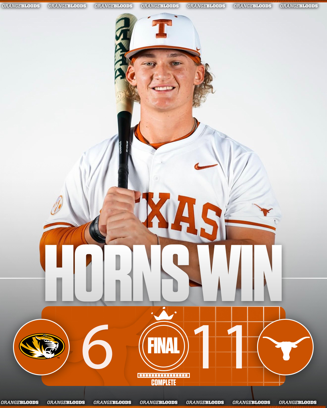 Horns Power Past Tigers to Take Series