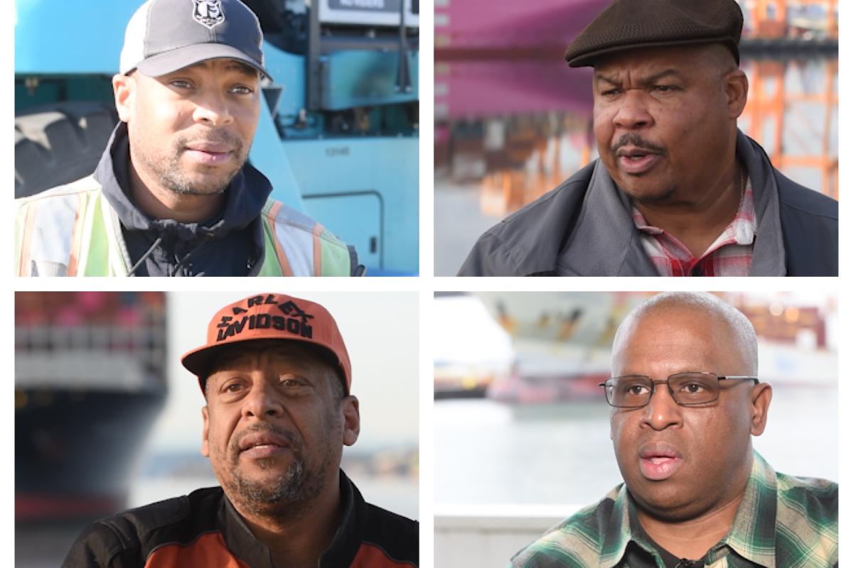 Photos of longshore workers