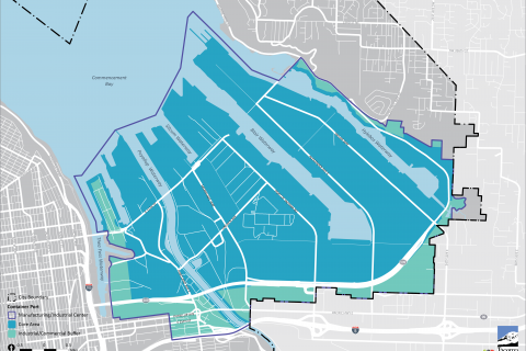 map of the Tacoma Tideflats