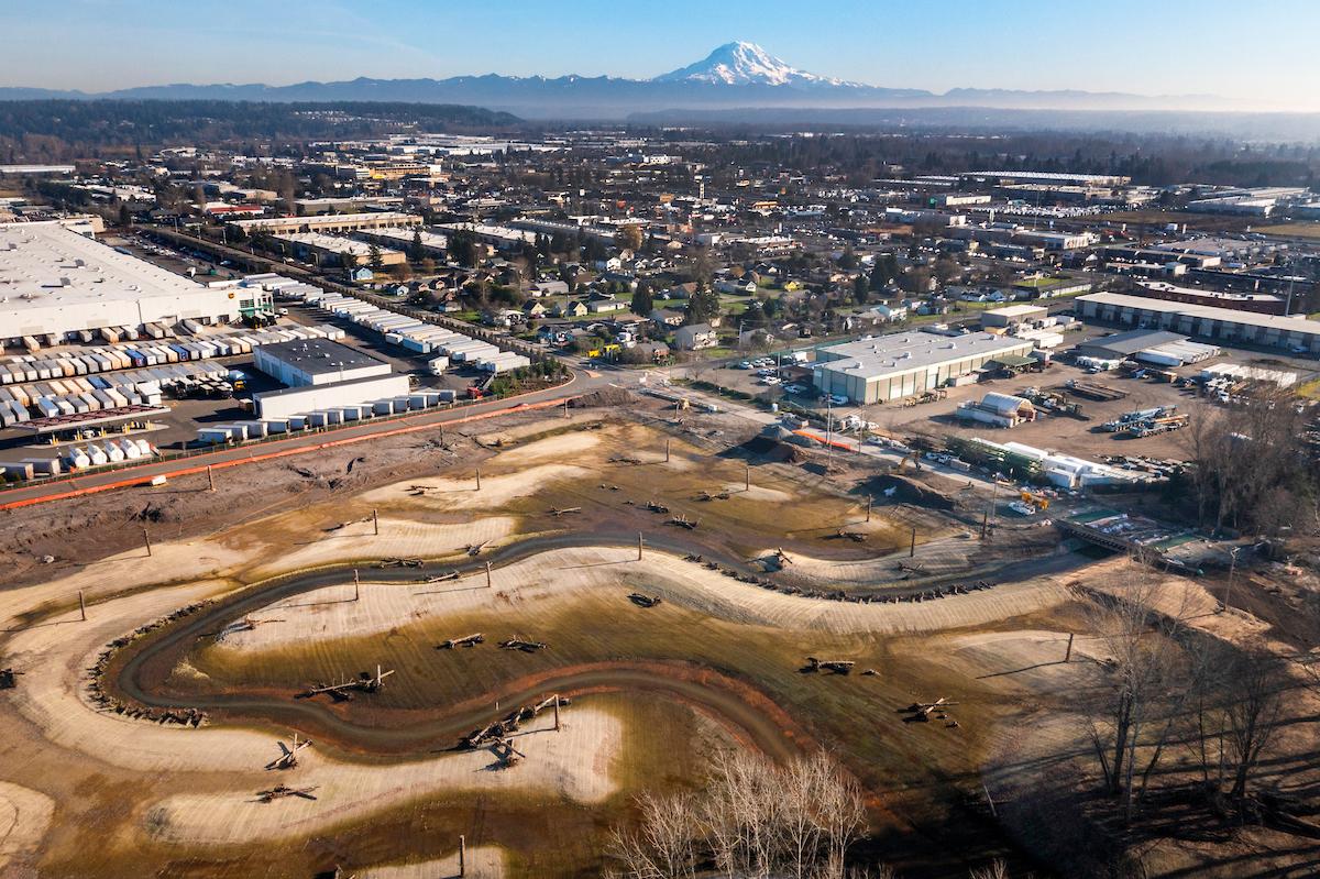 Lower Wapato Creek aerial shot