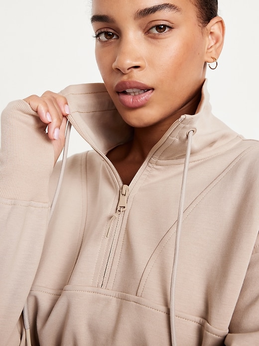 Women's French Terry 1/2 Zip Hooded Pullover Sweatshirt - JoyLab™