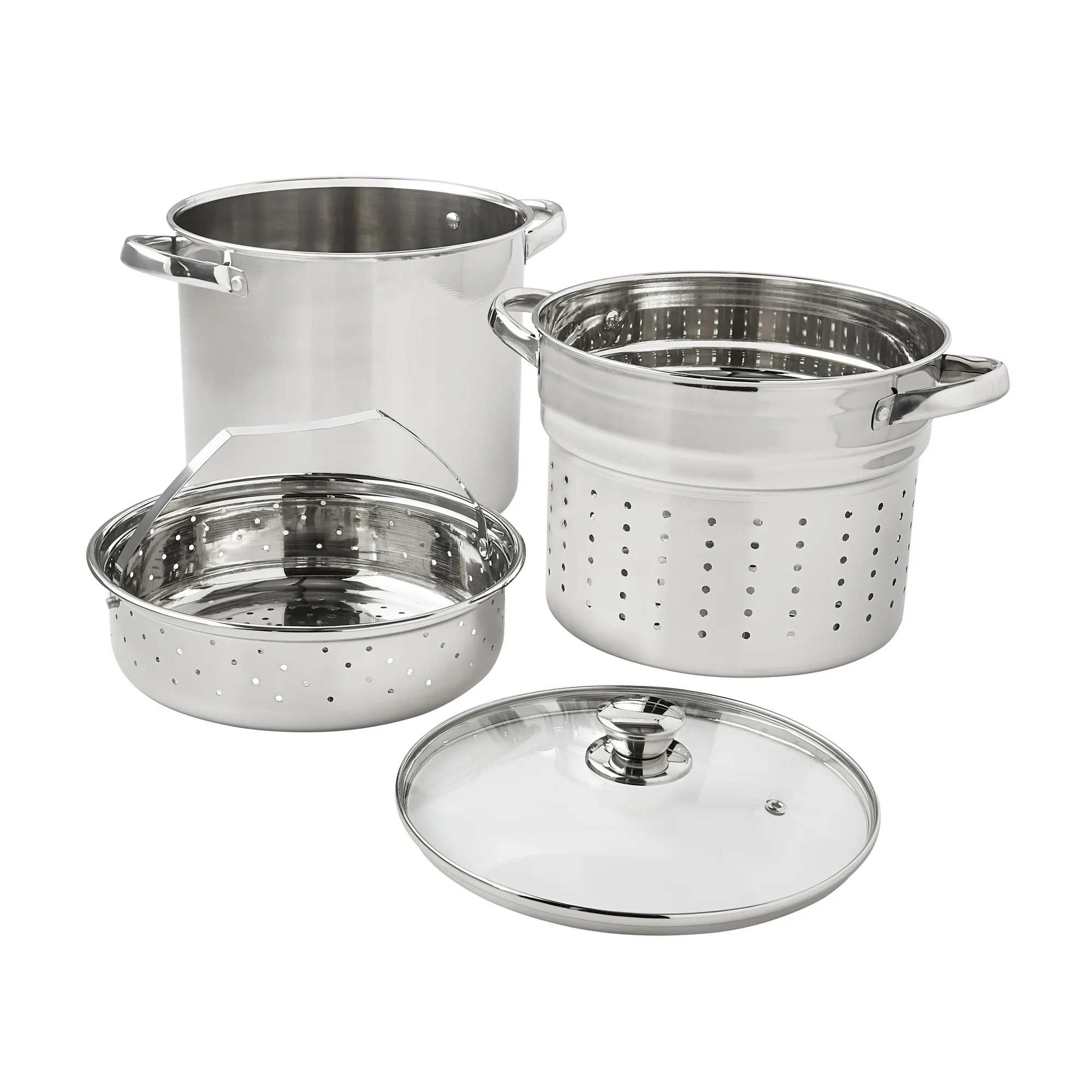 Mainstays Stainless Steel 8-Quart Multi-Cooker with Glass Lid
