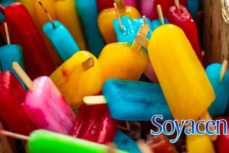 Paletas de frambuesa y Soyacen con champaña.