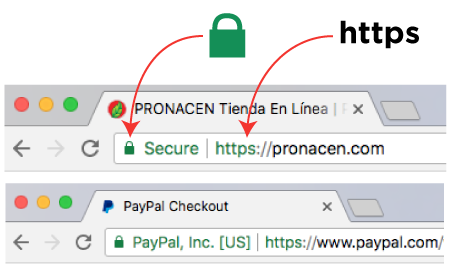 Asegúrate de que esté el candado de seguridad y el https junto a la dirección de la página