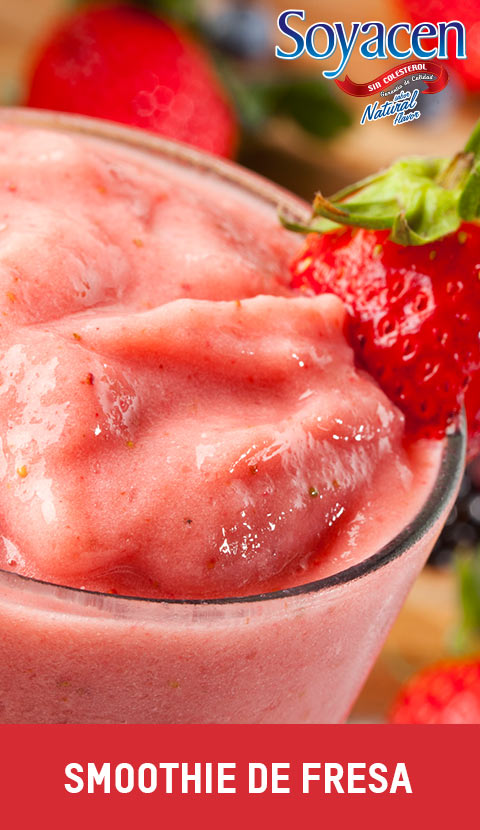Receta de smoothie de fresa con Soyacen