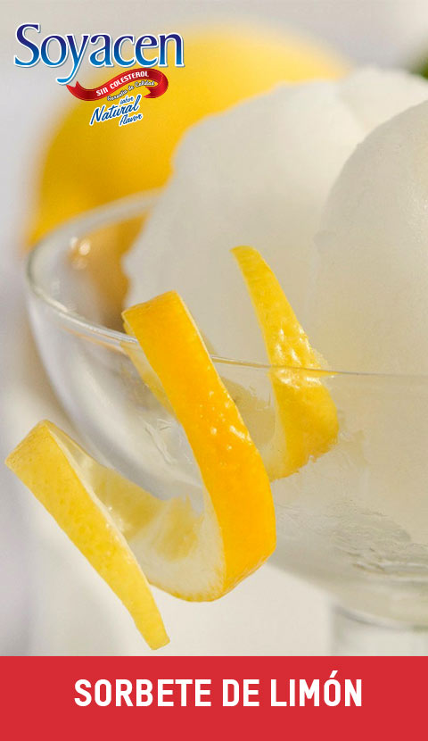 Receta de sorbete de limón con Soyacen