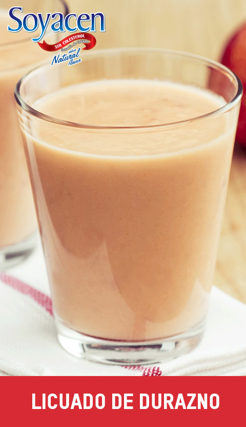 Receta de licuado de durazno con Soyacen