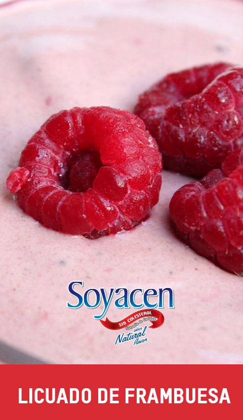 Receta de Licuado de Frambuesa con Soyacen
