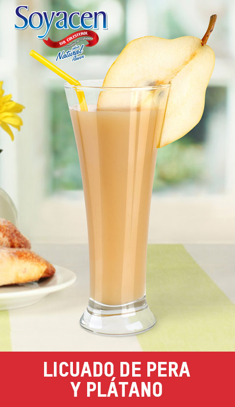 Receta de licuado de pera y plátano con Soyacen