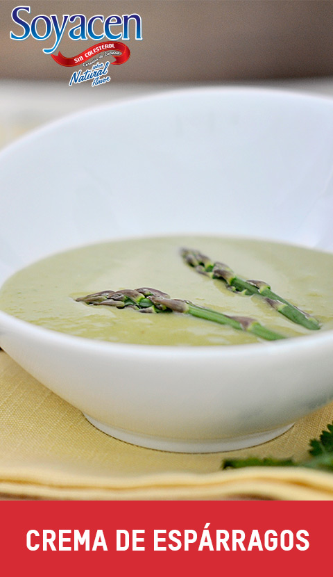 Receta de crema de espárragos con Soyacen