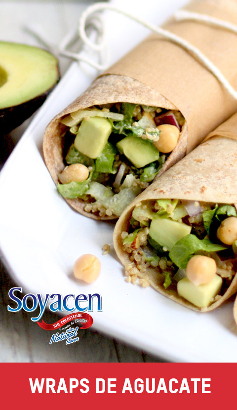 Receta de wraps de aguacate con Soyacen