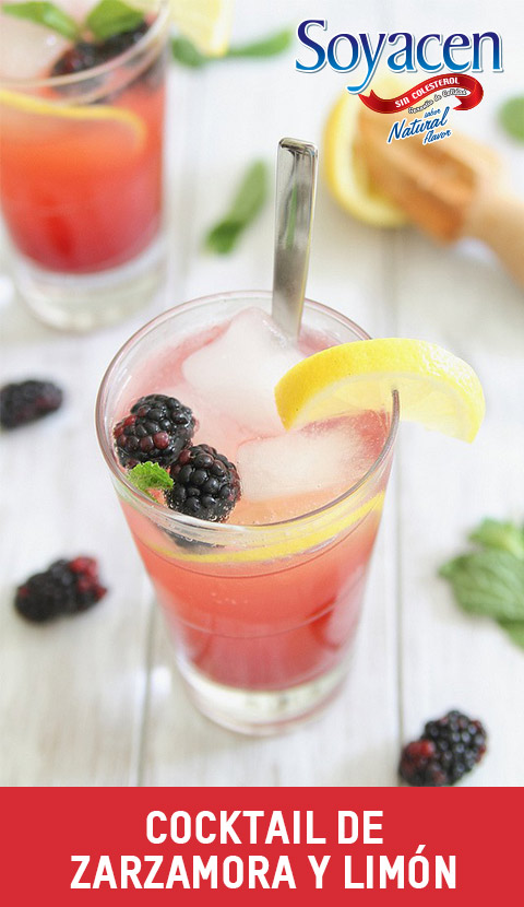 Receta de cocktail de zarzamora y limón con Soyacen