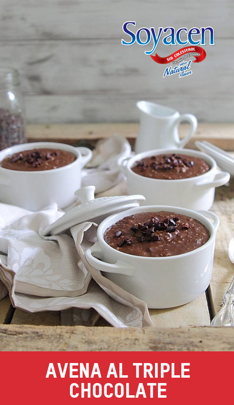 Receta de Avena Al Triple Chocolate con Soyacen
