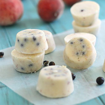 Receta de bites congelados de durazno y coco
