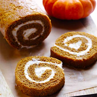 Receta de postre - rollo d calabaza con Soyacen