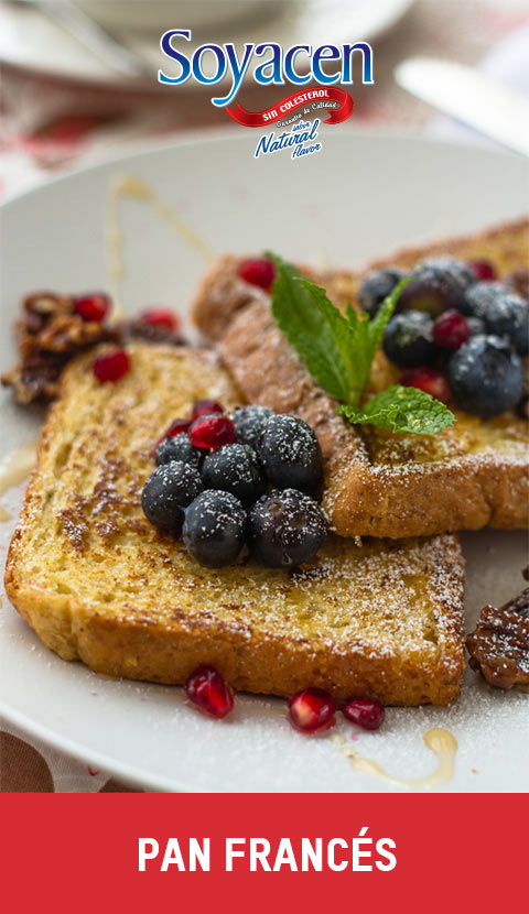 Receta de pan francés con Soyacen y miel de maple sin azúcar