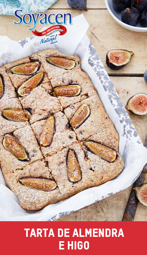 Receta de Tarta de Almendra e Higo con Soyacen y Miel de Maple Sweet Line