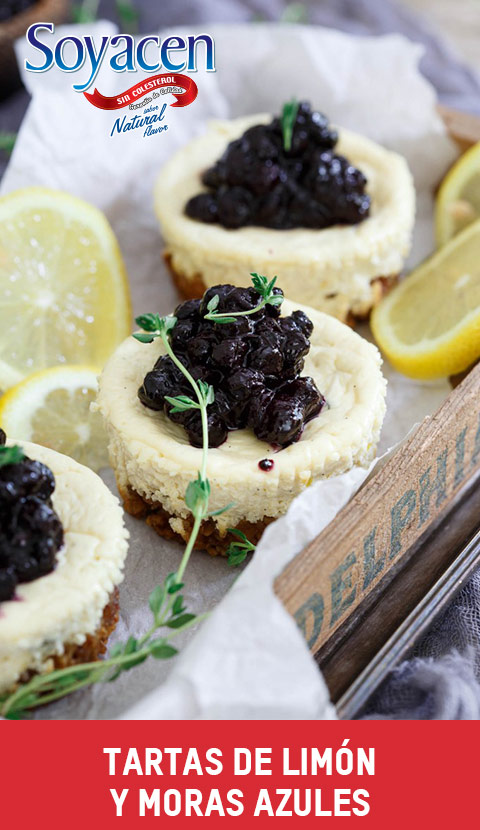 Receta de Tartas de Limón y Moras Azules con Miel de Maple Sweet Line