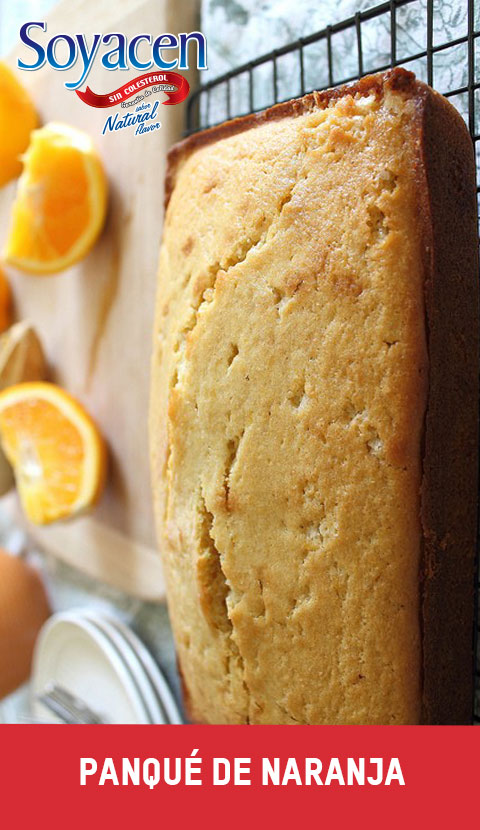 Receta de Panqué de Naranja con Soyacen sabor Natural y Miel de Maple Sweet Line