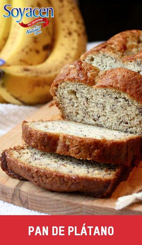 Receta de pan de plátano con Soyacen