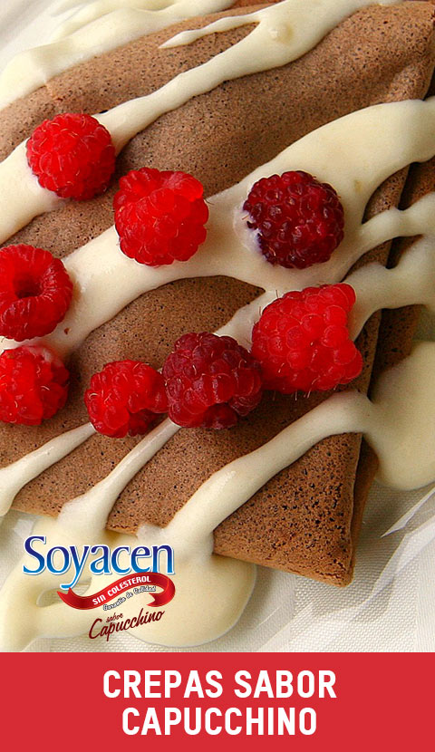 Receta de crepas de capuchino con frambuesas