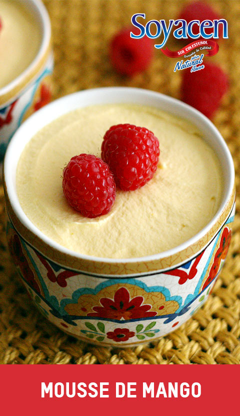 Receta de mousse de mango con Soyacen
