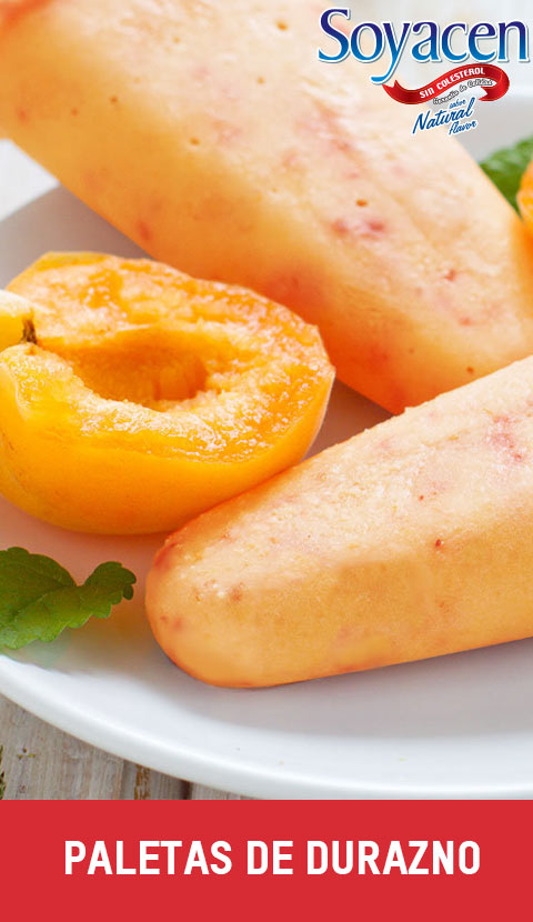 Receta de paletas de durazno con Soyacen