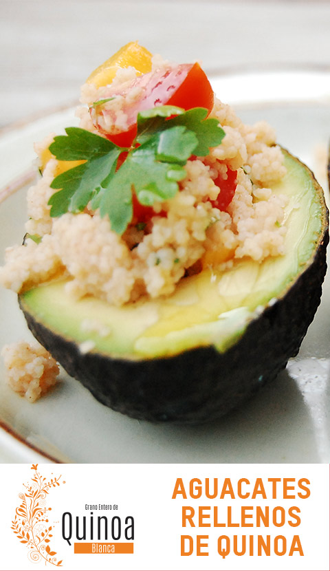 Receta de aguacates rellenos de Quinoa PRONACEN