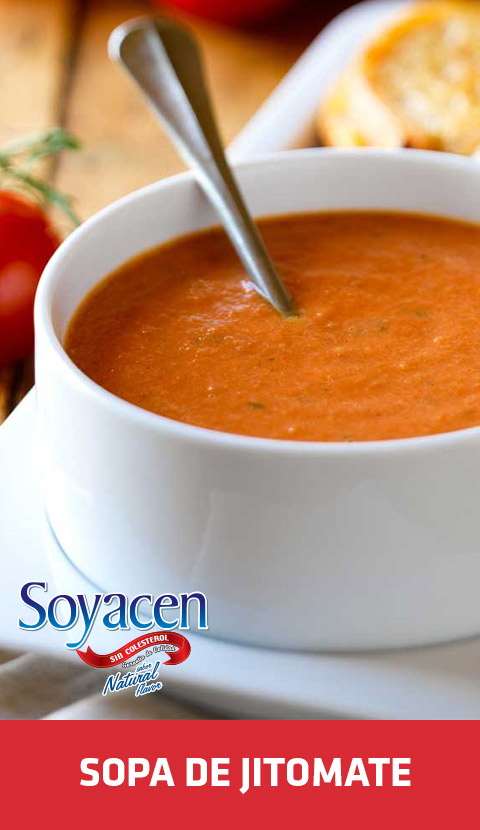 Receta de sopa de jitomate con Soyacen