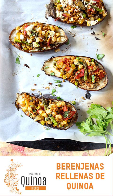 Receta de Berenjenas Rellenas de Quinoa