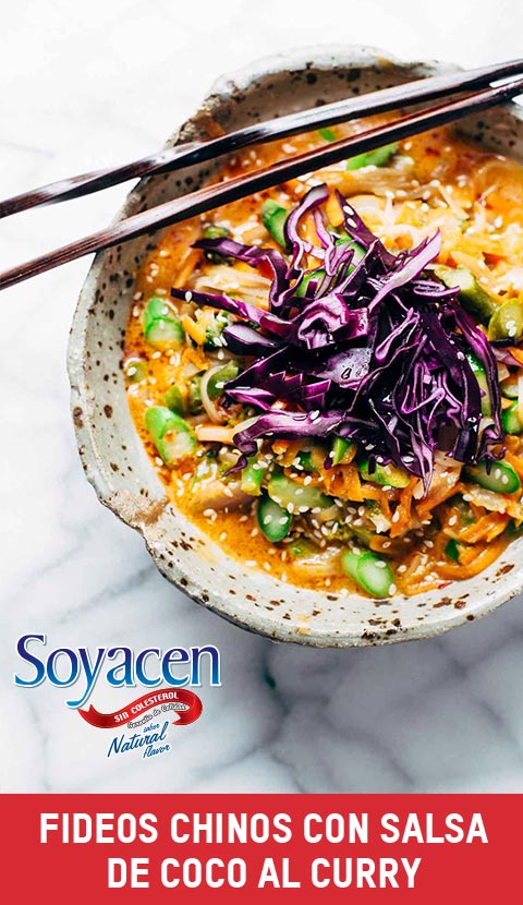 Receta de Fideos Chinos con Salasa de Coco Al Curry