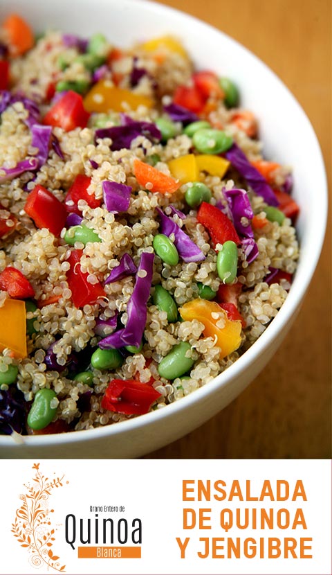 Receta de ensalada de quinoa y jengibre.