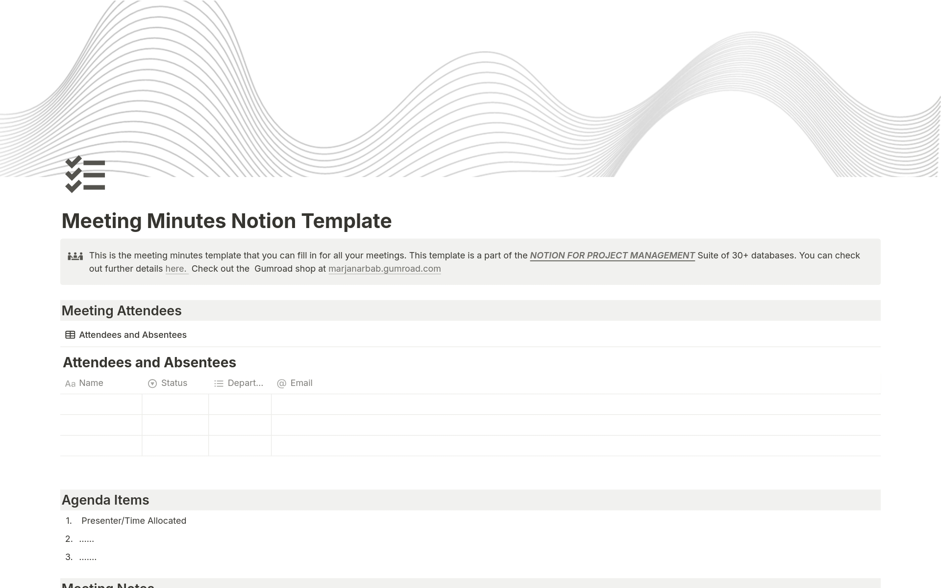 Meeting Minutes for Projects Template | Notion Marketplace