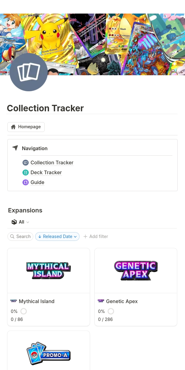 Pokmon TCG Pocket Collection Tracker Template | Notion Marketplace Pokmon TCG Pocket Collection Tracker Template | Notion Marketplace
