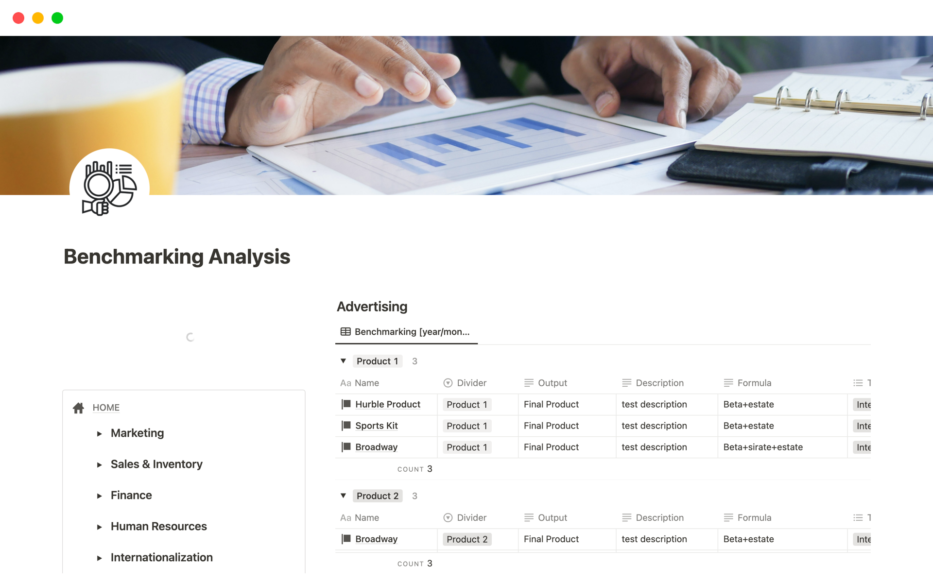 Benchmarking Analysis Template by TopSystems.io | Notion Marketplace