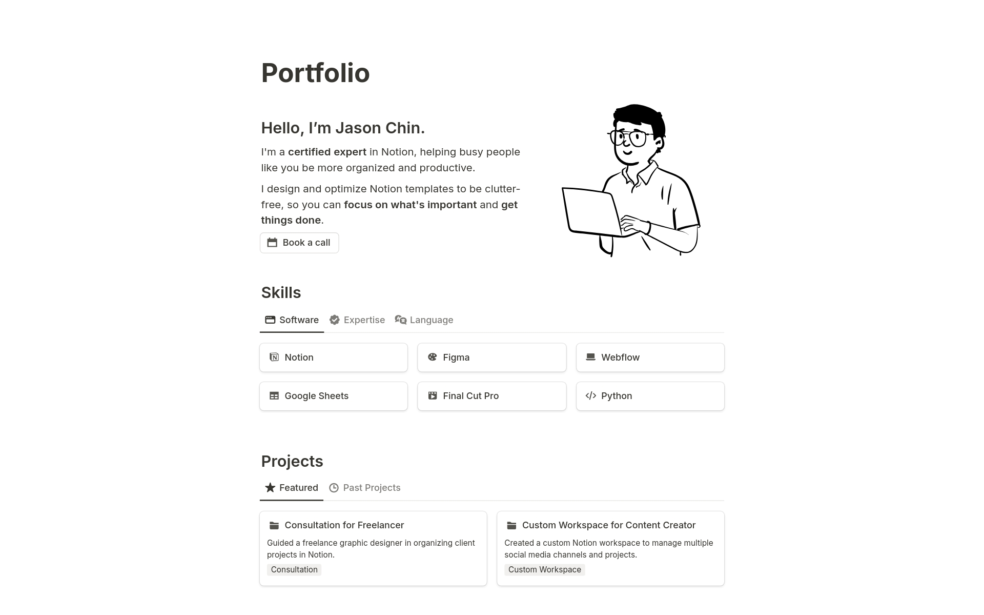 Personal Portfolio のプレビュー