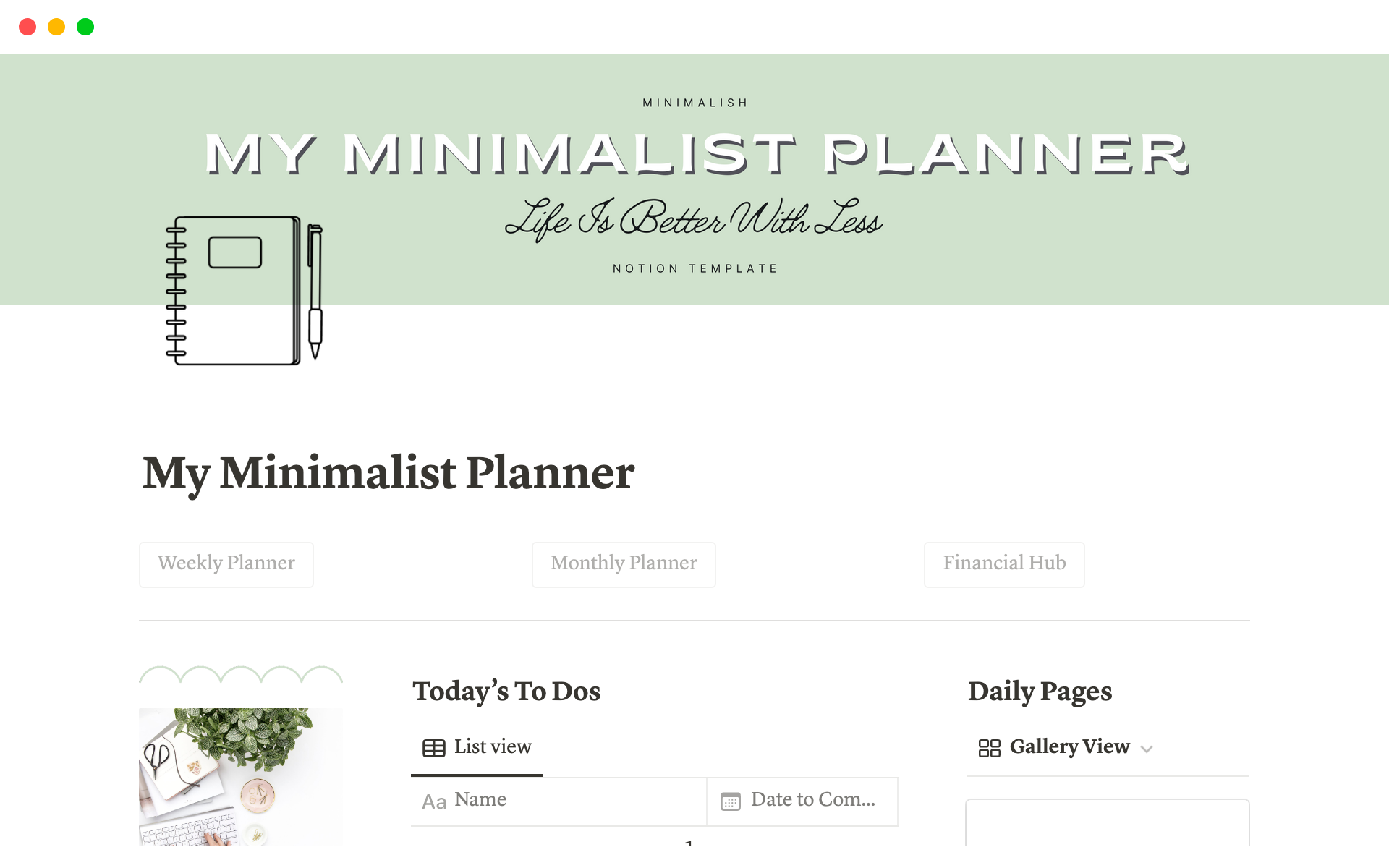 My Minimalist Planner のプレビュー