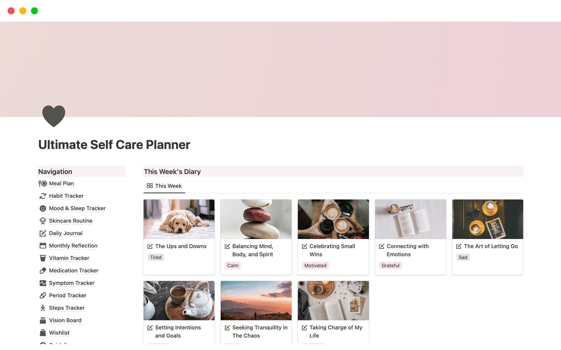 Ultimate Self Care Planner Template by Creative Koala | Notion Marketplace