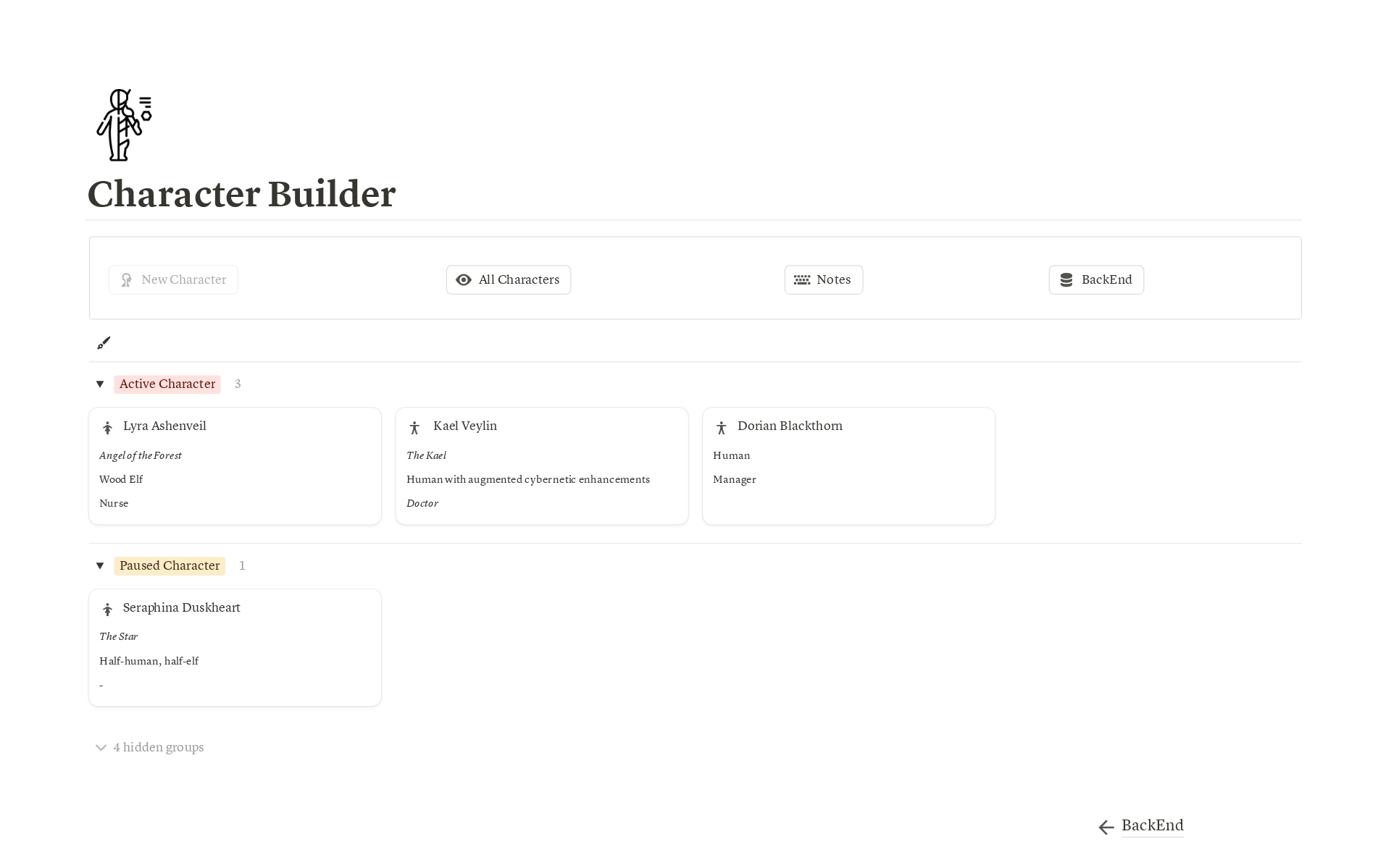 Character Builder Template | Notion Marketplace