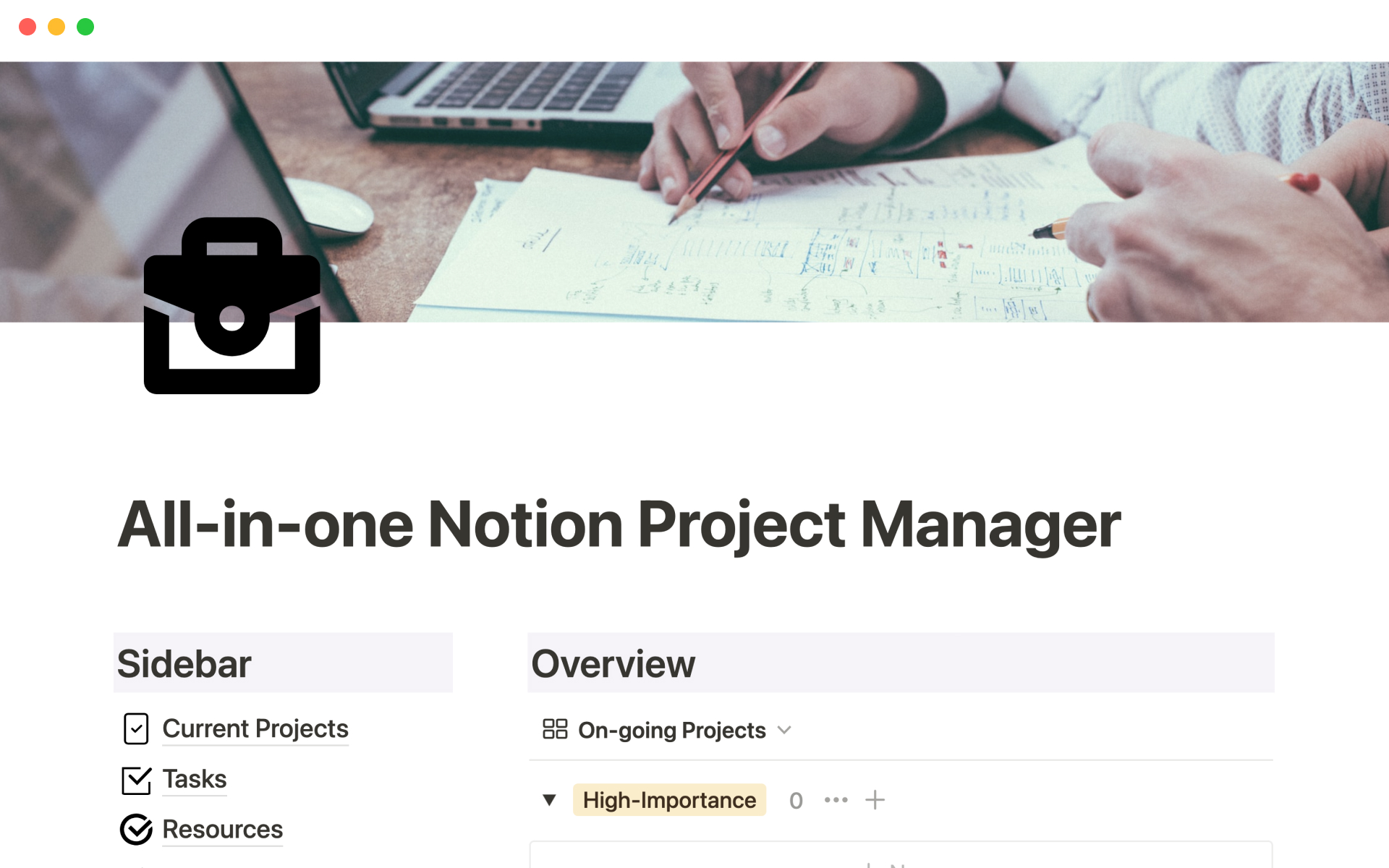 All-in-one project manager | Notion Template